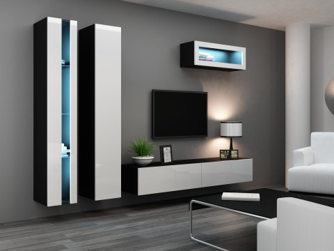 Regał VIGO NEW 180/40/30 czarny/biały połysk - Galeria zdjęcie 6