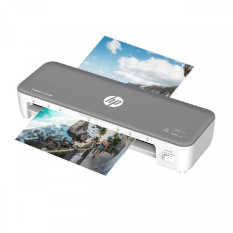 HP Laminator ONELAM 270, A4, na gorąco + 5 folii: A4/80 mic, szary - Galeria zdjęcie 3