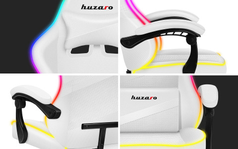 Fotel gamingowy Huzaro Force 4.4 RGB White - Galeria zdjęcie 7