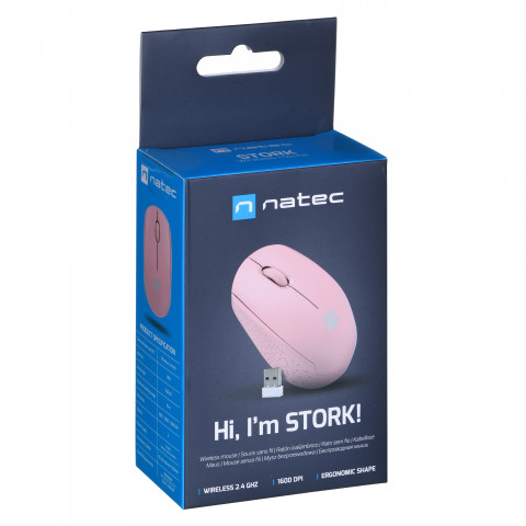 NATEC MYSZ BEZPRZEWODOWA STORK 1600DPI RÓŻOWA - Galeria zdjęcie 7