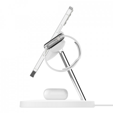 Ładowarka bezprzewodowa Belkin BoostCharge Pro 3-in-1 Wireless Charger with Official MagSafe Charging iPhone/Apple Watch/AirPods 15W White - Galeria zdjęcie 5