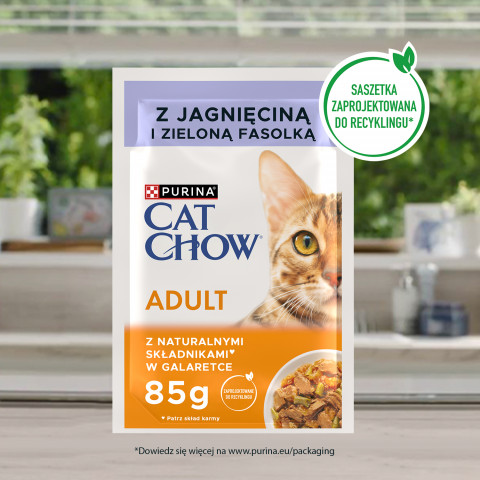 PURINA Cat Chow Jagnięcina, zielona fasolka - mokra karma dla kota - 10x85 g - Galeria zdjęcie 7
