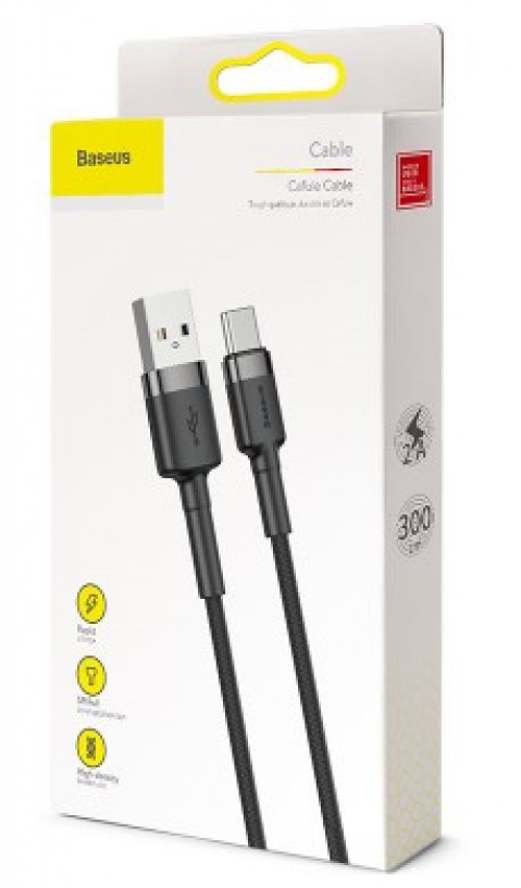 BASEUS KABEL USB-C CAFULE CATKLF-UG1 2A 3M CZARNY - Galeria zdjęcie 6