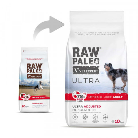 VETEXPERT Raw Paleo Ultra Medium&Large Adult Wołowina - sucha karma dla psa - 10kg - Galeria zdjęcie 2