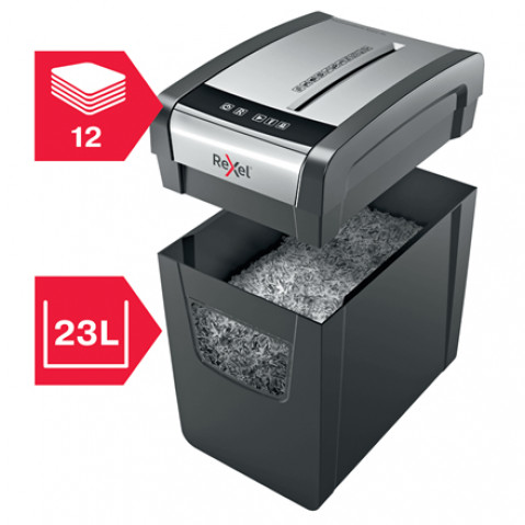 Rexel Niszczarka Momentum X312-SL Slimline, 12 kartek, 23 l kosz - Galeria zdjęcie 6