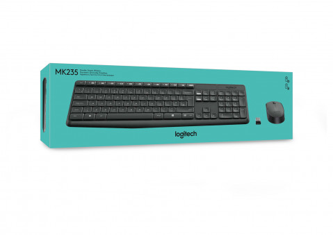 Klawiatura + Mysz Logitech MK235 bezprzewodowa, szara, us - Galeria zdjęcie 6