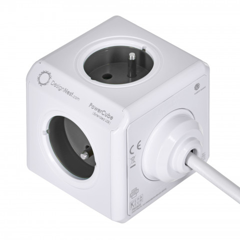 Allocacoc Przedłużacz PowerCube Extended USB 1.5 m Grey - Galeria zdjęcie 2