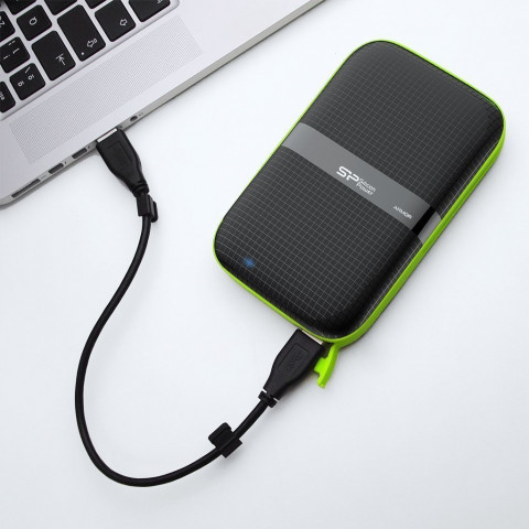 Dysk zewnętrzny HDD Silicon Power Armor A60 (4TB; 2.5"; USB 3.2; 5400 obr/min; Green-Black; SP040TBPHDA60S3K) - Galeria zdjęcie 2