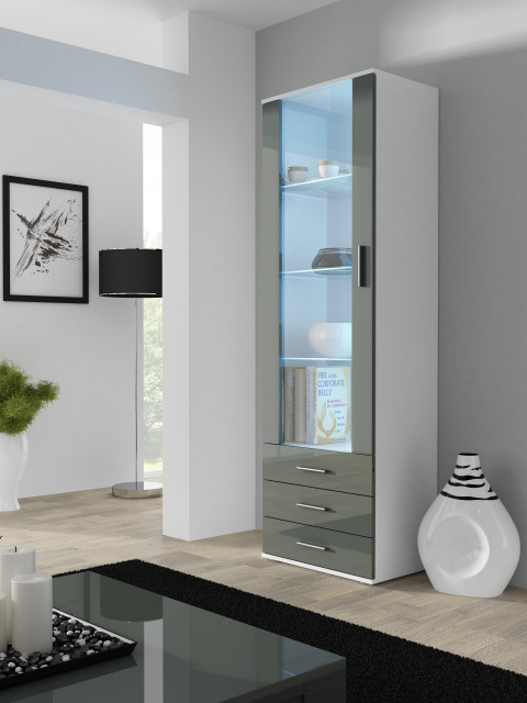 Witryna SOHO S1 biały/ szary połysk - Galeria zdjęcie 1