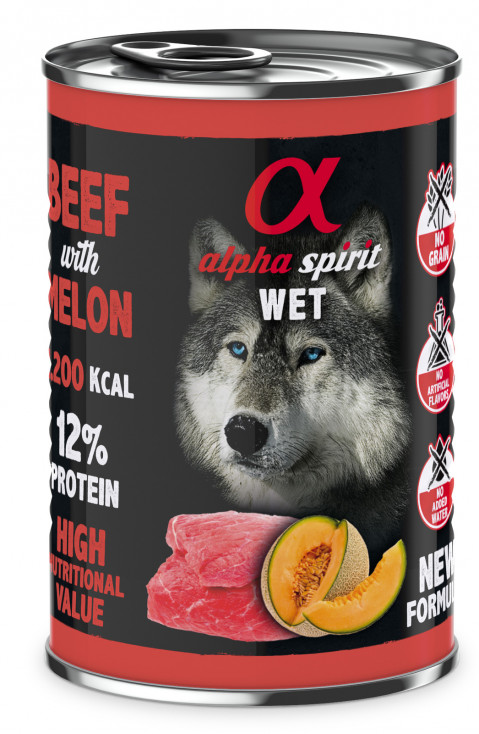 ALPHA SPIRIT WET Wołowina z Melonem - mokra karma dla psa - 400g - Galeria zdjęcie 1