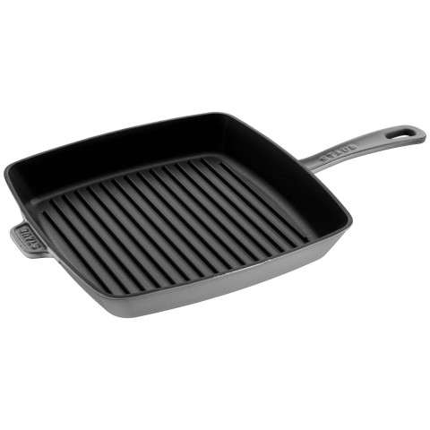 Kwadratowa patelnia żeliwna grillowa STAUB 40501-109-0 - grafitowa 30 cm - Galeria zdjęcie 1