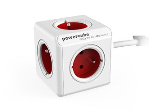 Allocacoc Przedłużacz PowerCube Extended 1.5 m Red - Galeria zdjęcie 1