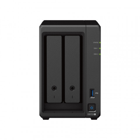 NAS Synology DS723+; Tower; 2x (3.5" SATA HDD); AMD Ryzen R1600;,2GB DDR4 ECC (max. 32GB), 2x 1GbE RJ-45 - Galeria zdjęcie 2