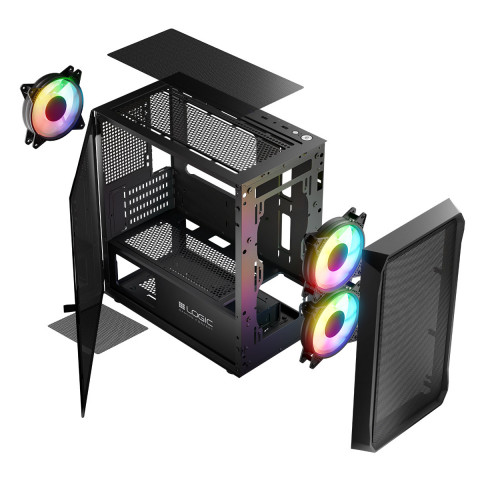 LOGIC OBUDOWA PORTOS ARGB MINI USB 3.0 BLACK - Galeria zdjęcie 18