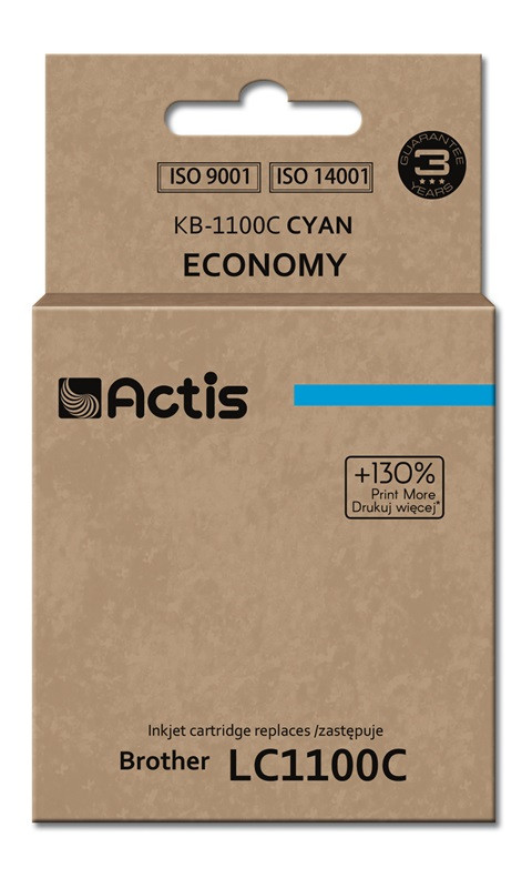 Actis KB-1100C Tusz do drukarki Brother, Zamiennik Brother LC1100C/980C; Standard; 19 ml; błękitny. - Galeria zdjęcie 1
