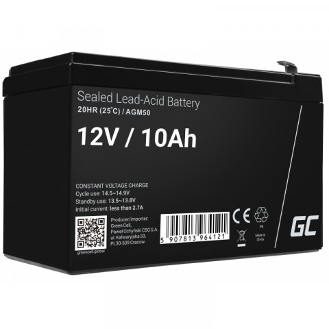 GREEN CELL AKUMULATOR ŻELOWY/AGM AGM50 12V 10AH - Galeria zdjęcie 1