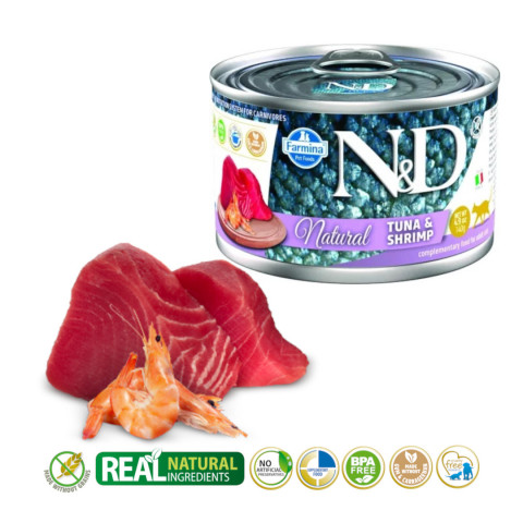 FARMINA N&D Cat Natural Tuńczyk&Krewetki - mokra karma dla kota - 140 g - Galeria zdjęcie 2