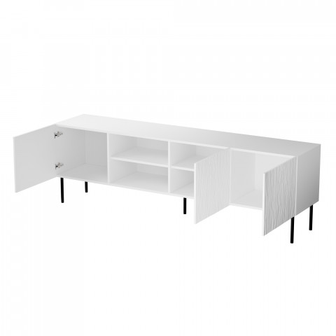 Szafka RTV JUNGLE 190x40,5x59,5 biały mat + czarne nóżki - Galeria zdjęcie 3