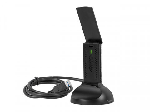 BEZPRZEWODOWA KARTA SIECIOWA WIFI LANBERG NC-3000-WI USB 3.0 AX3000 TRI-BAND 2 WEWNĘTRZNE ANTENY - Galeria zdjęcie 5
