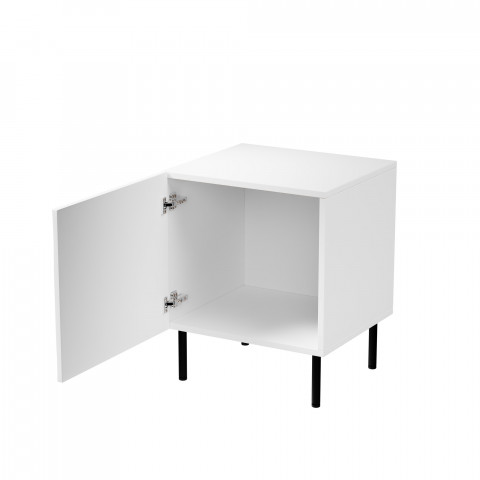 Szafka nocna 2szt. JUNGLE 53,5x40,5x44 biały mat + czarne nóżki - Galeria zdjęcie 2