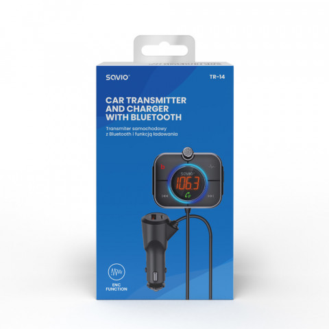 SAVIO TR-14 TRANSMITER SAMOCHODOWY FM Z BLUETOOTH - Galeria zdjęcie 18