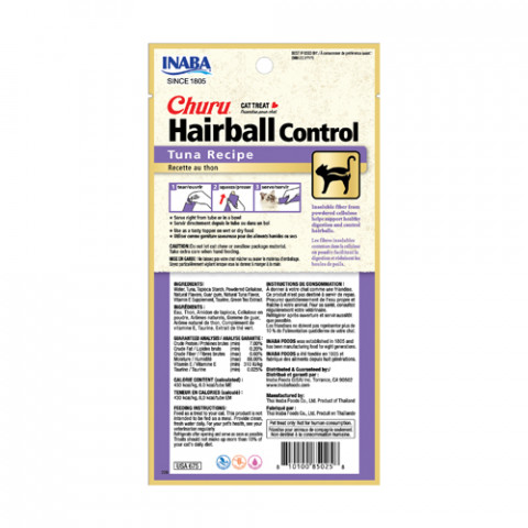 INABA CHURU HAIRBALL Tuńczyk - przysmak dla kota - 4x14g (56g) - Galeria zdjęcie 2