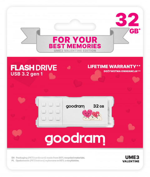 Pendrive GoodRam UME3-0320W0R11-V (32GB; USB 3.0; kolor biały) VALENTINE - Galeria zdjęcie 5