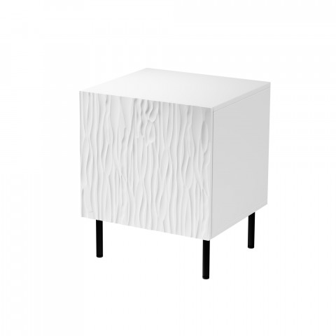 Szafka nocna 2szt. JUNGLE 53,5x40,5x44 biały mat + czarne nóżki - Galeria zdjęcie 1