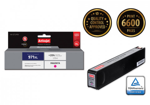 Activejet AH-971MRX Tusz do drukarki HP, Zamiennik HP 971XL CN627AE; Premium; 100 ml; purpurowy. Drukuje więcej o 20%. - Galeria zdjęcie 2