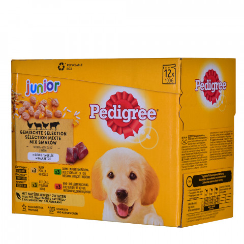 PEDIGREE Junior Wybór smaków w galaretce - mokra karma dla psa - 12x100 g - Galeria zdjęcie 2