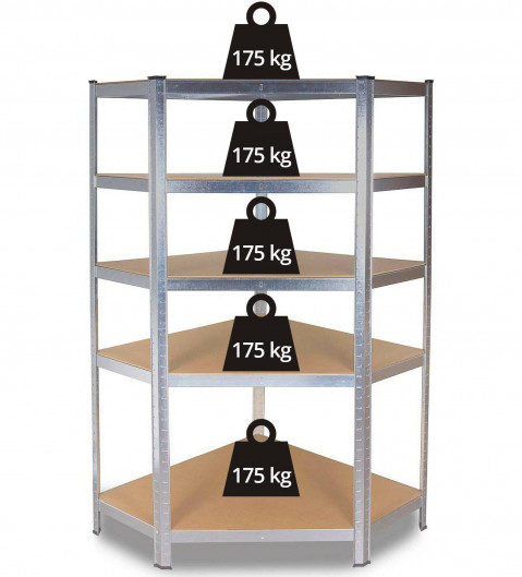 REGAŁ MAGAZYNOWY NAROŻNY METALOWY G9040 40cm - Galeria zdjęcie 4