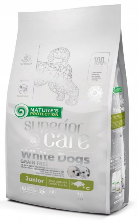 NATURE'S PROTECTION Superior Care White Dogs Grain Free Junior Small Białoryba - sucha karma dla psa - 10kg - Galeria zdjęcie 1