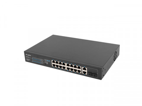 LANBERG SWITCH RACK 19" 16X 100MB POE+/2X COMBO - Galeria zdjęcie 3