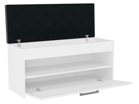 Szafka na buty ze schowkiem PARMA 100x35xH49 biel - Galeria zdjęcie 2