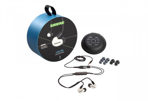 Shure SE215DYWH+UNI-EFS - Słuchawki douszne AONIC215 z pojedynczym przetwornikiem i kablem 3.5mm (białe) - Galeria zdjęcie 3