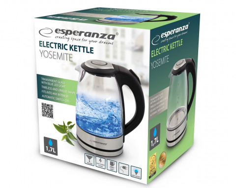 ESPERANZA CZAJNIK SZKLANY YOSEMITE 1.7L CZARNY EKK012 - Galeria zdjęcie 5
