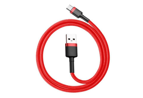 BASEUS CAFULE KABEL USB-C 2A 2M CZERWONO-CZARNY - Galeria zdjęcie 3