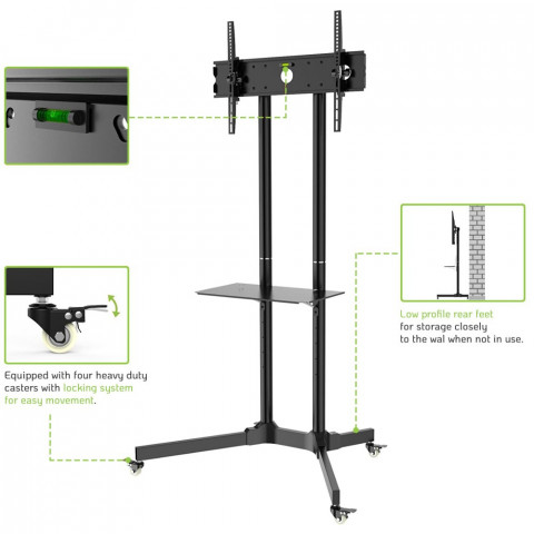 TECHLY STOJAK MOBILNY TV LED/LCD 30-65 CALI 60KG 1 - Galeria zdjęcie 9