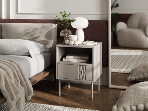 Szafka nocna 2szt TRESSE 44x40x53 kaszmir mat - Galeria zdjęcie 3
