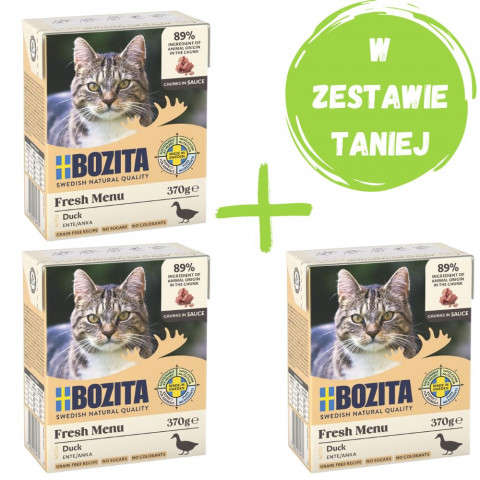 BOZITA Fresh Menu Kaczka w sosie - mokra karma dla kota - 2x370g + GRATIS - Galeria zdjęcie 1