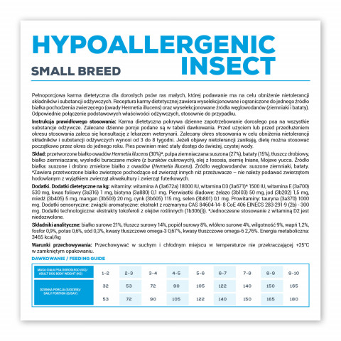 VET EXPERT Veterinary Diet Hypoallergenic Insect Small Breed - sucha karma dla psa - 8kg - Galeria zdjęcie 3