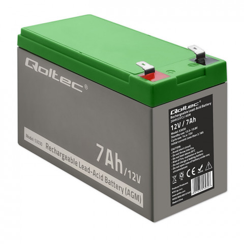 QOLTEC AKUMULATOR ŻELOWY 12V | 7AH | MAX.72A | AGM - Galeria zdjęcie 8