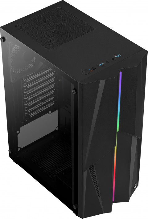 Obudowa AEROCOOL PGS MECHA-G-BK-v1 RGB czarna - Galeria zdjęcie 6