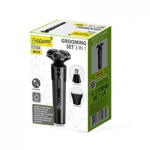 Zestaw do golenia 3w1 USB MAESTRO MR-678 - Galeria zdjęcie 3