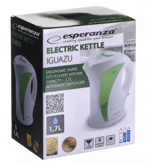 Czajnik elektryczny Esperanza Igazu EKK018G (1,7l 2200W biały/zielony) - Galeria zdjęcie 6