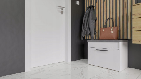 Szafka na buty ze schowkiem PARMA MINI 60x35xH49 biel - Galeria zdjęcie 3