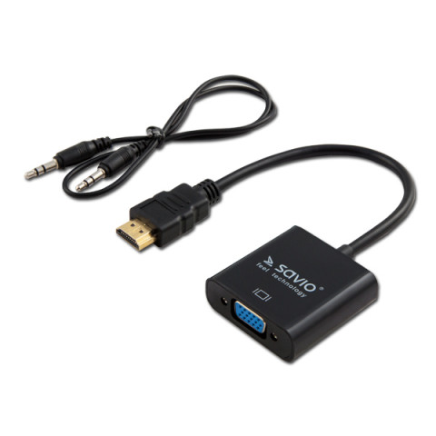 SAVIO ADAPTER HDMI - VGA Z AUDIO CL-23/B - Galeria zdjęcie 1
