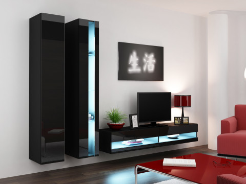 Regał VIGO NEW 180/40/30 czarny/czarny połysk - Galeria zdjęcie 6