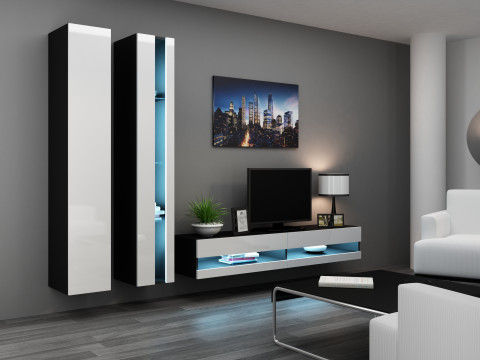 Regał VIGO NEW 180/40/30 czarny/biały połysk - Galeria zdjęcie 2