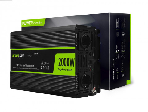 GREEN CELL PRZETWORNICA INV11 12V-230V 2000W/4000W - Galeria zdjęcie 1